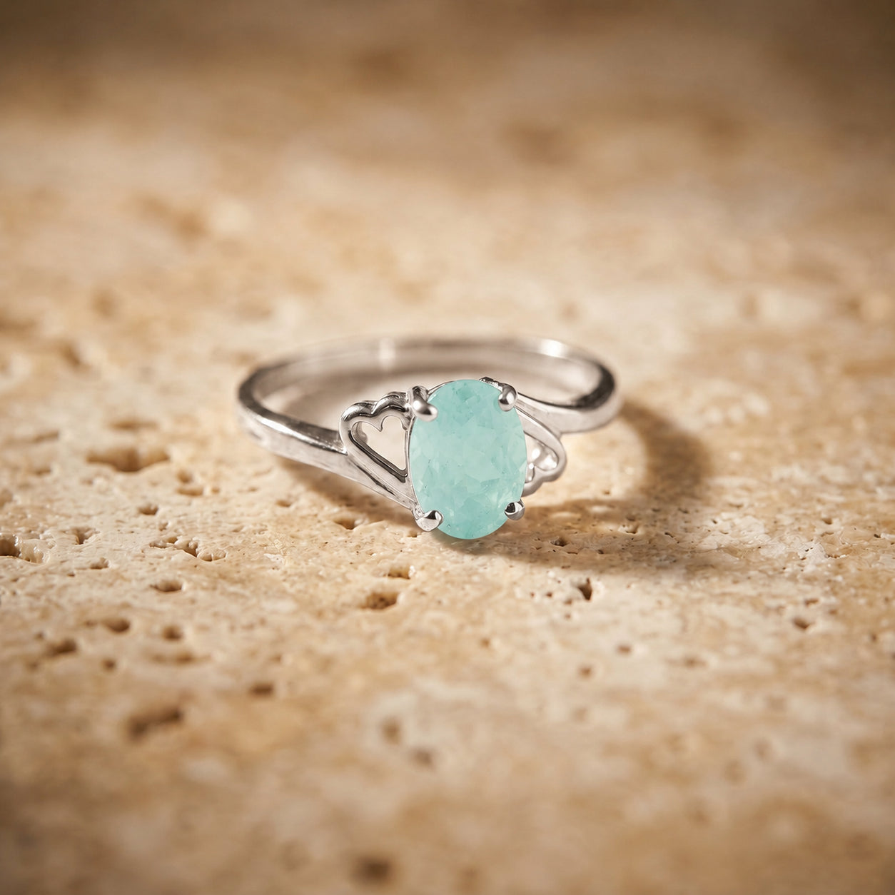 White Gold Classic Ring Pink Topaz 10K — Altea