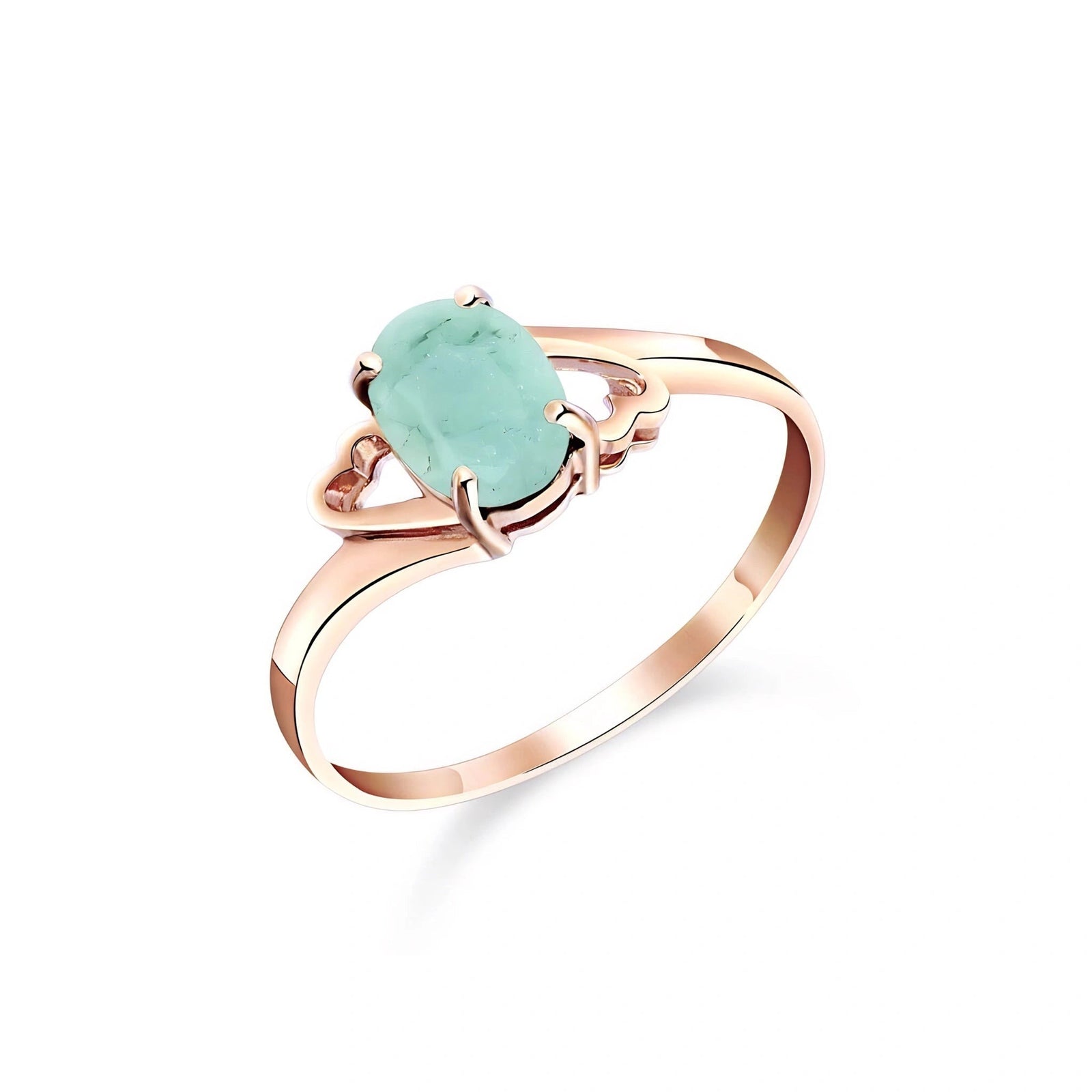 Rose Gold Classic Ring Emerald 10K — Altea