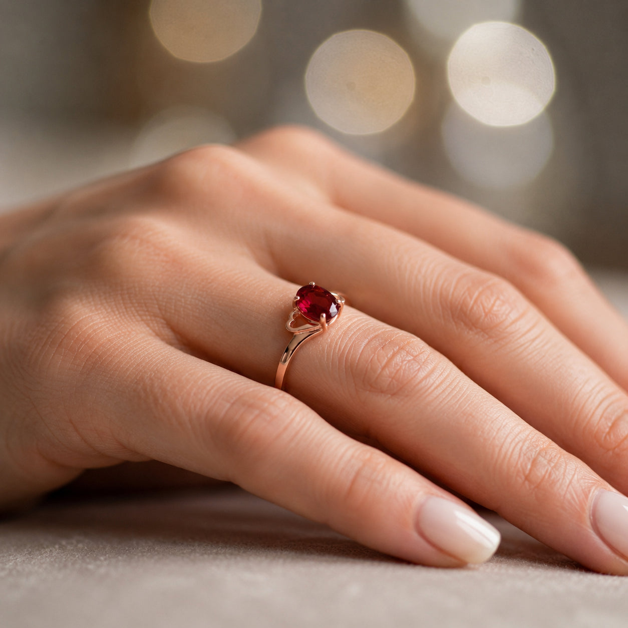 Rose Gold Classic Ring Emerald 10K — Altea