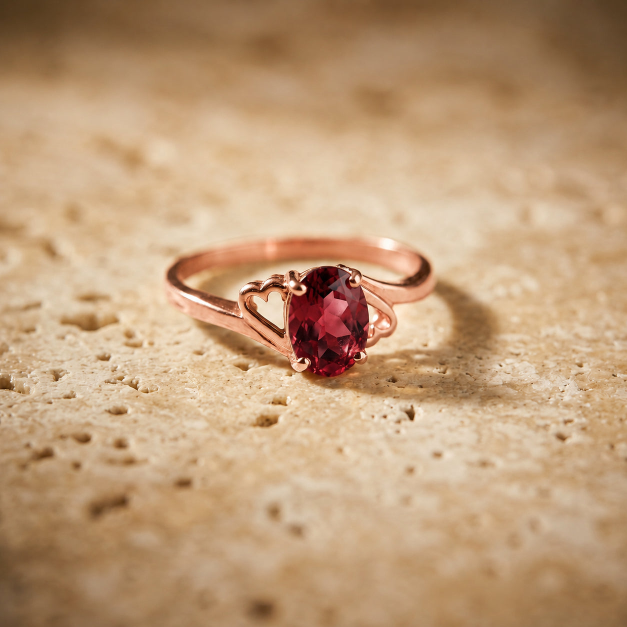 Rose Gold Classic Ring Emerald 10K — Altea
