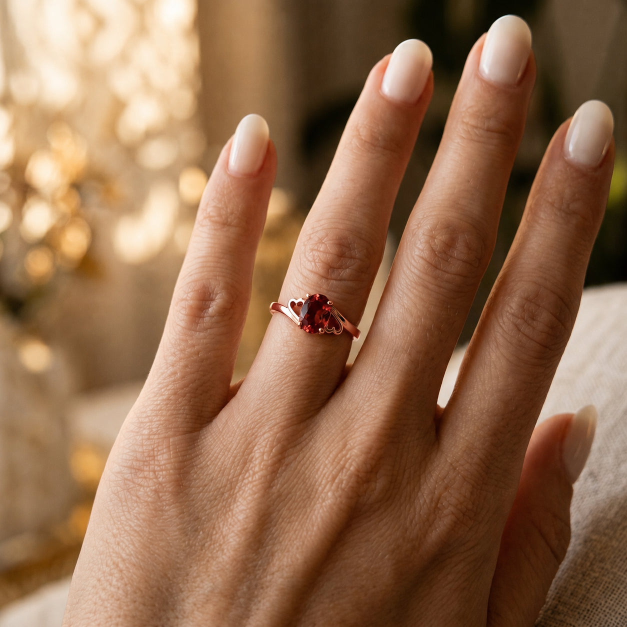 Rose Gold Classic Ring Emerald 10K — Altea