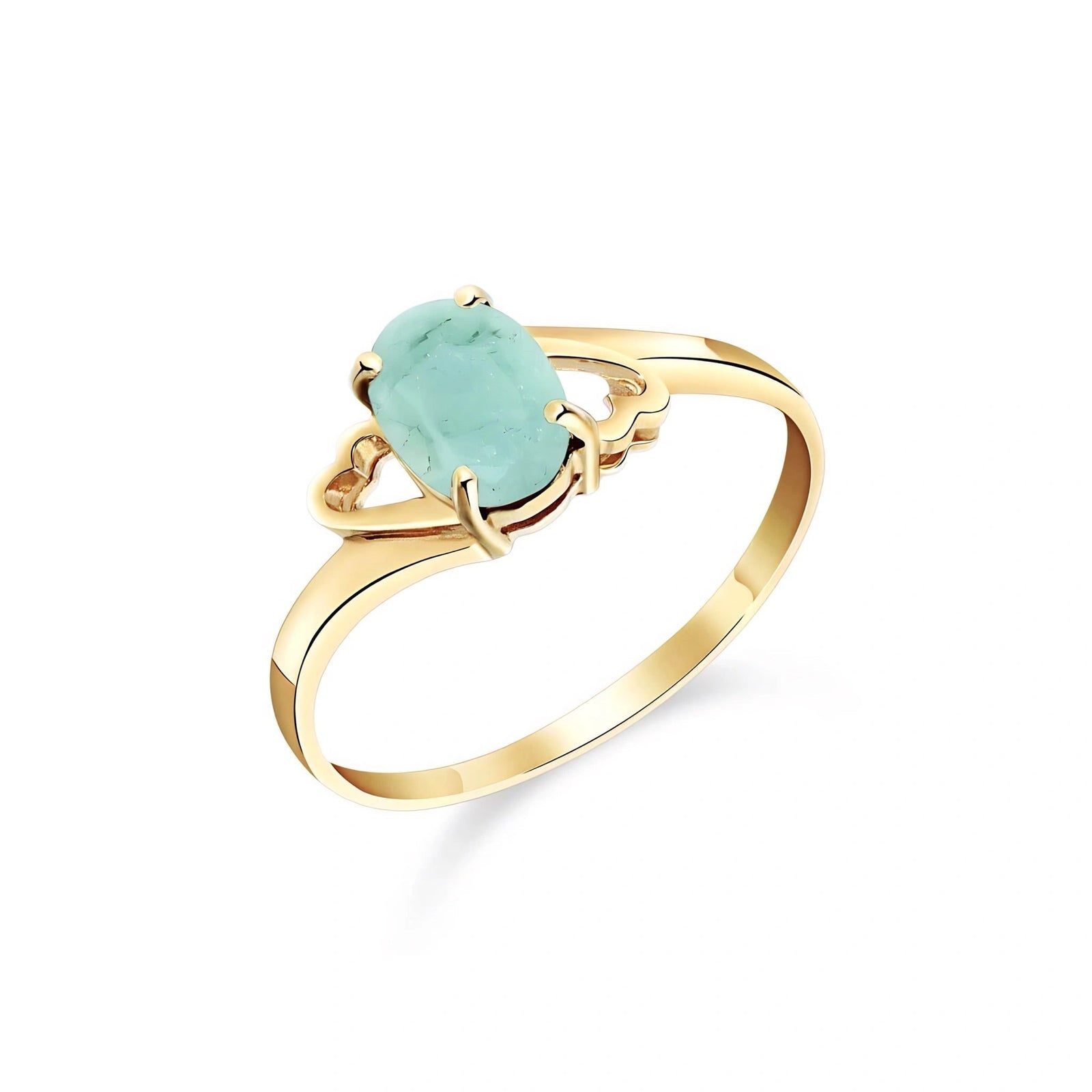 Yellow Gold Classic Ring Emerald 10K — Altea