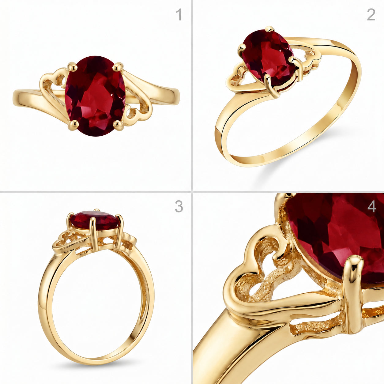 Yellow Gold Classic Ring Emerald 10K — Altea