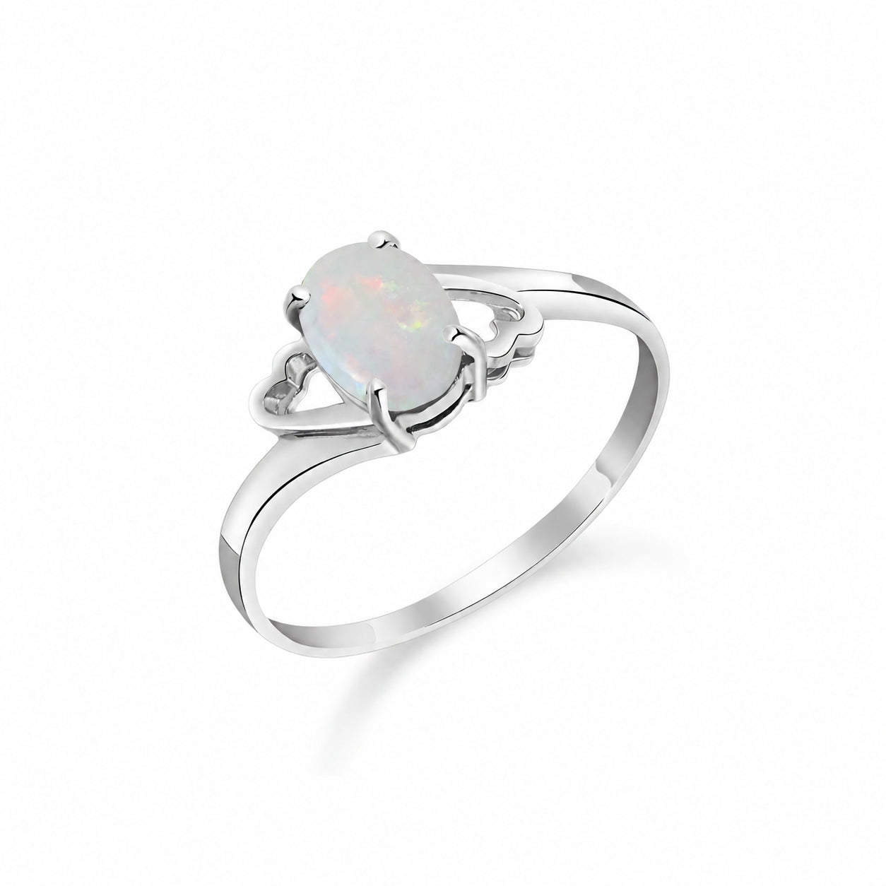 White Gold Classic Ring Aquamarine 10K — Altea