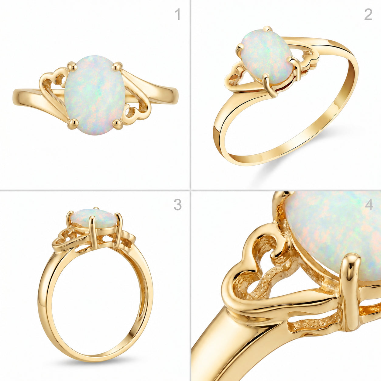 Yellow Gold Classic Ring Aquamarine 10K — Altea