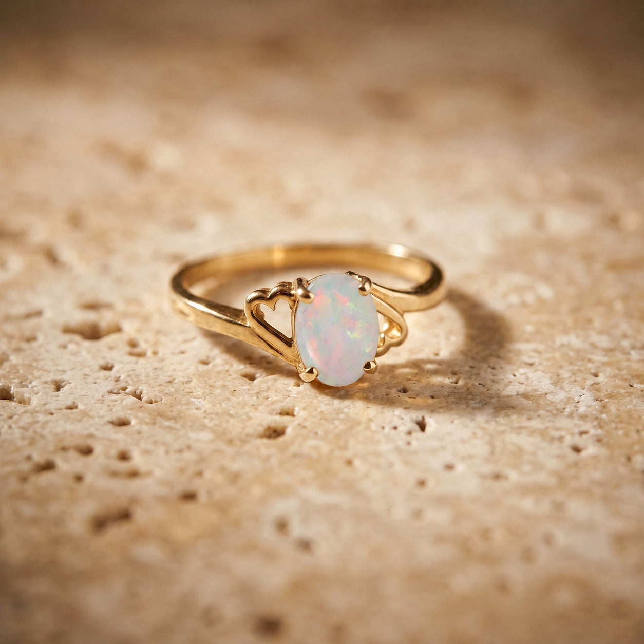 Yellow Gold Classic Ring Aquamarine 10K — Altea