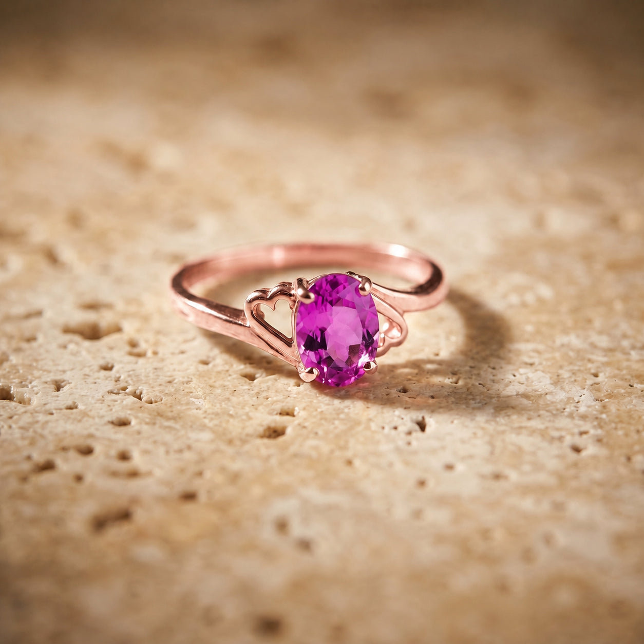 Rose Gold Classic Ring Garnet 10K — Altea