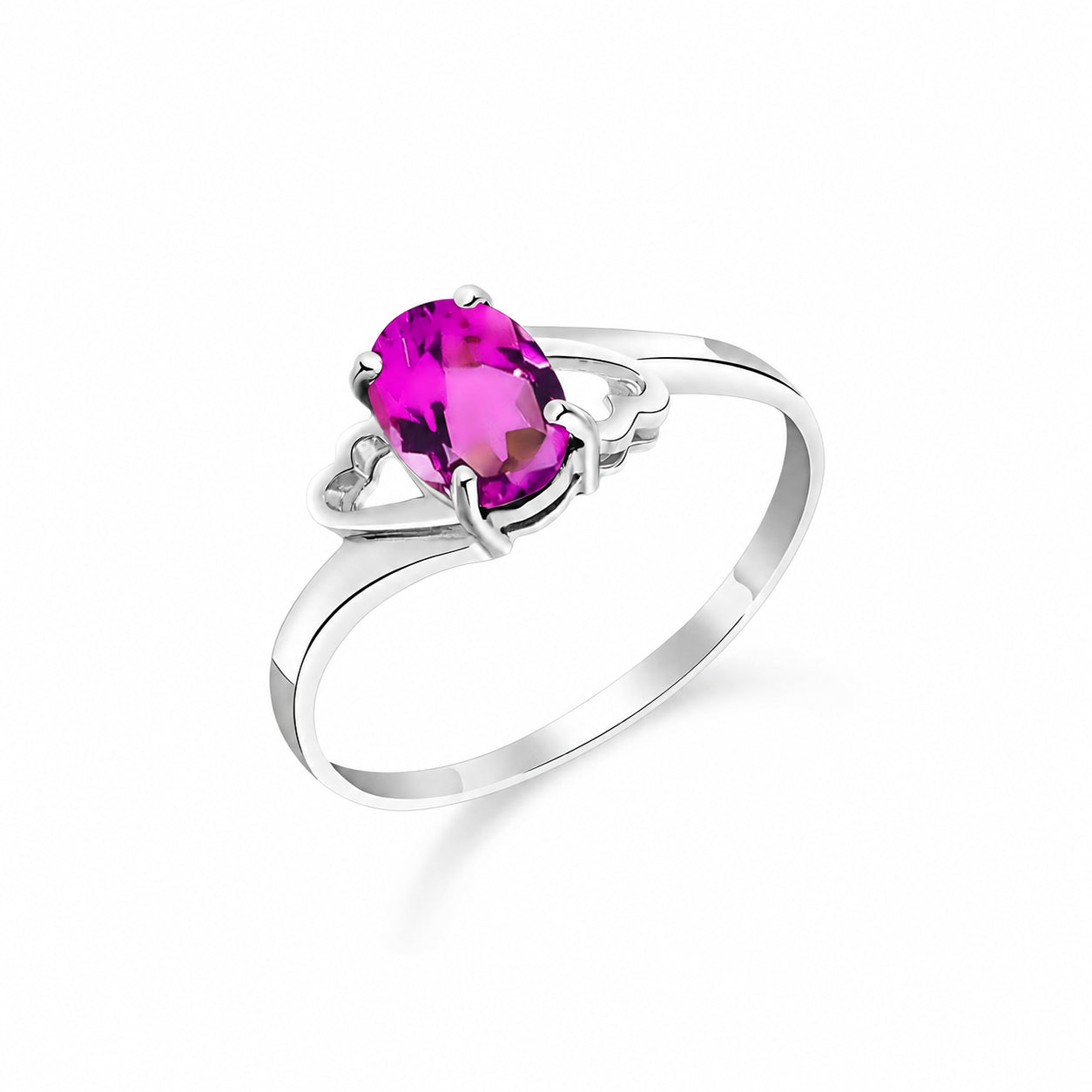 White Gold Classic Ring Garnet 10K — Altea