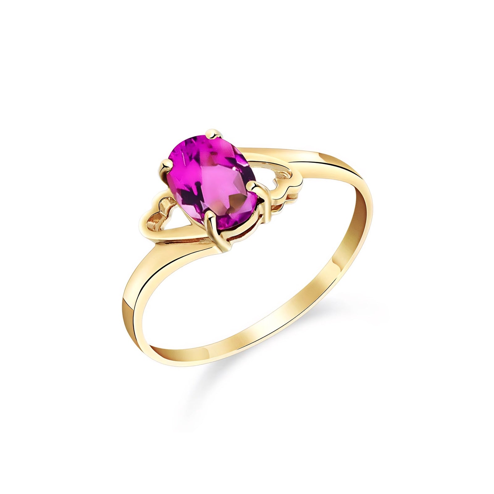 Yellow Gold Classic Ring Garnet 10K — Altea