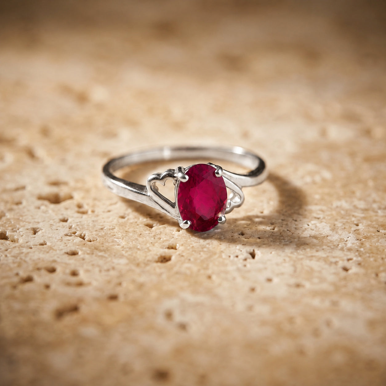 White Gold Classic Ring Citrine 10K — Altea