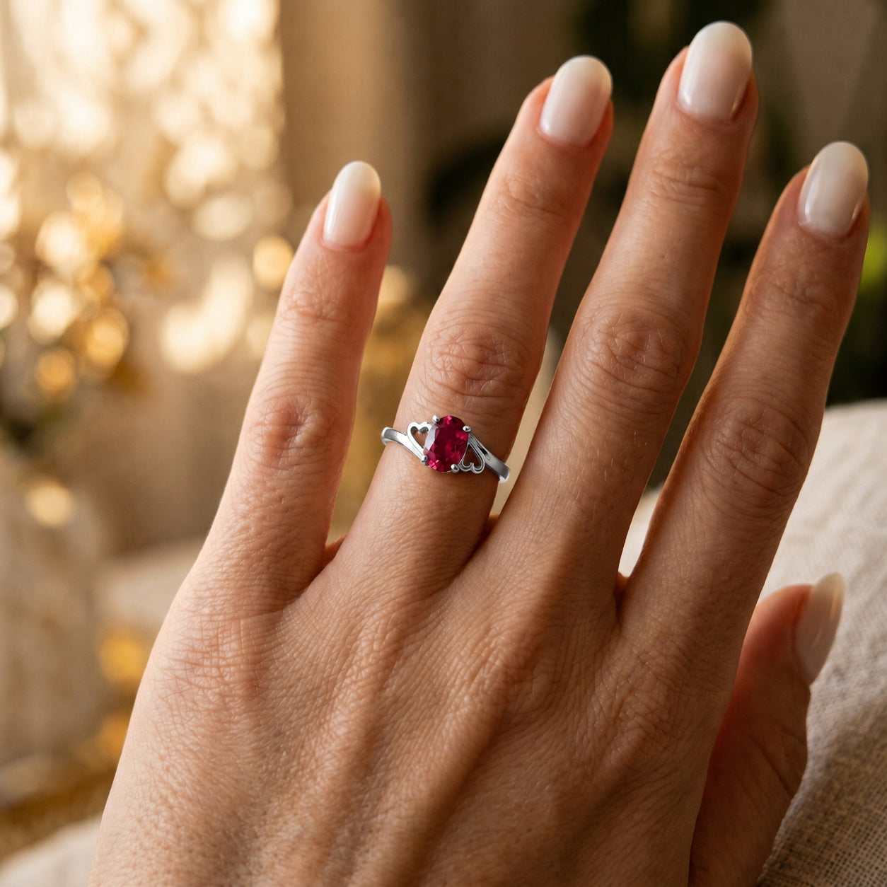 White Gold Classic Ring Citrine 10K — Altea