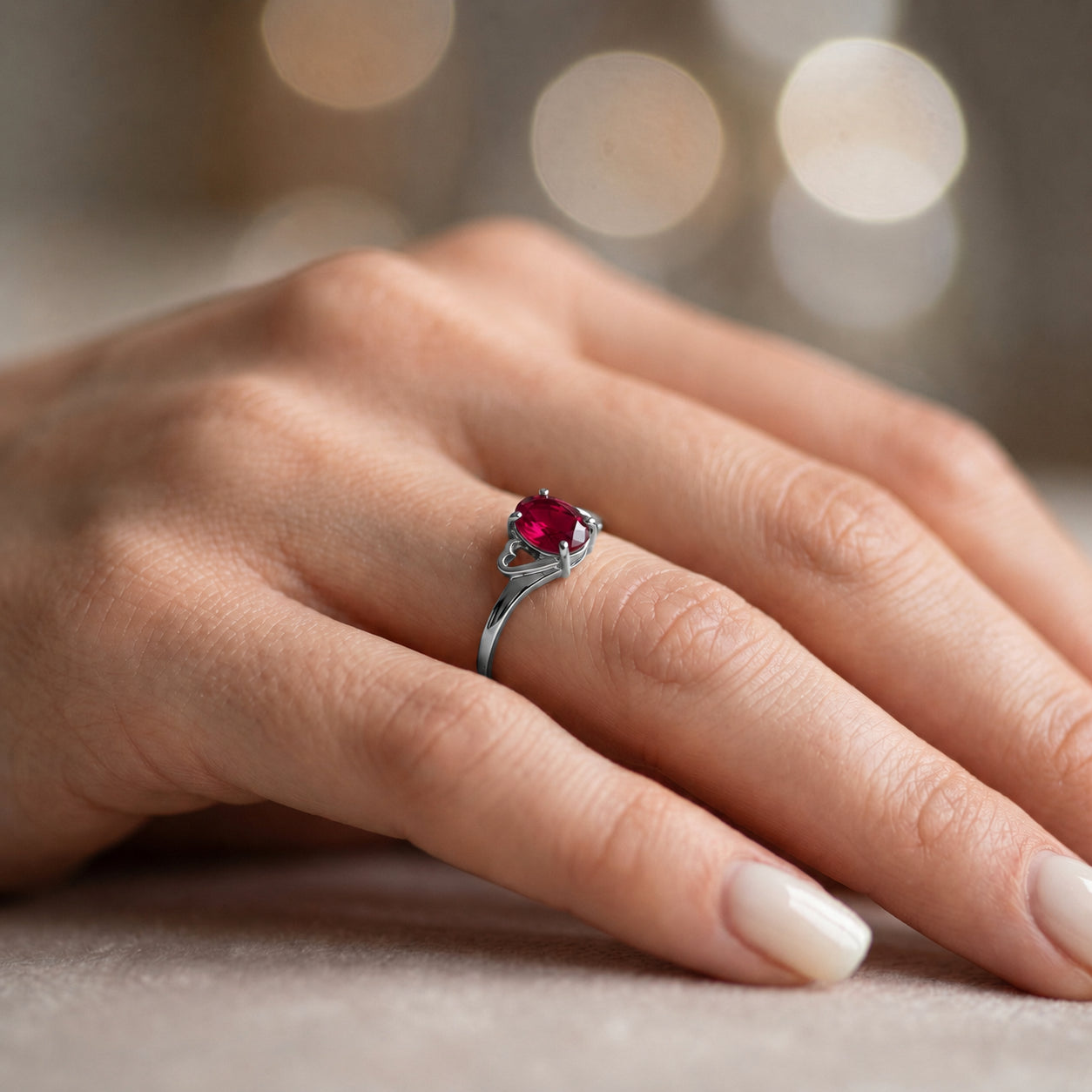 White Gold Classic Ring Citrine 10K — Altea