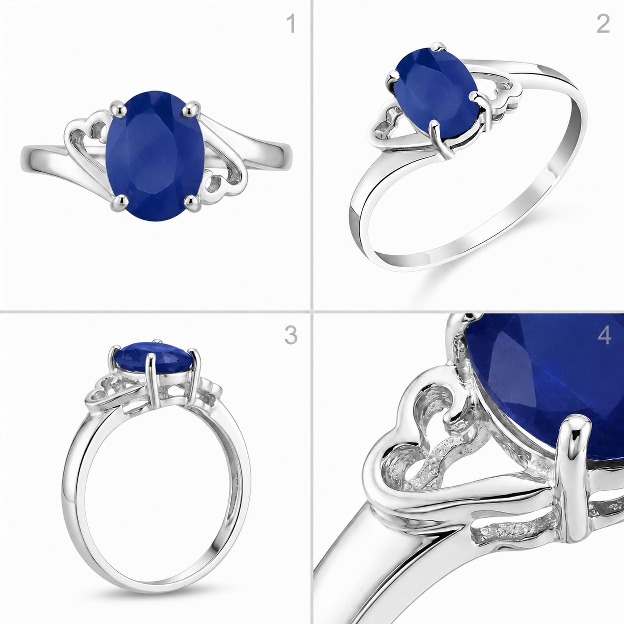 White Gold Classic Ring Opal 10K — Altea