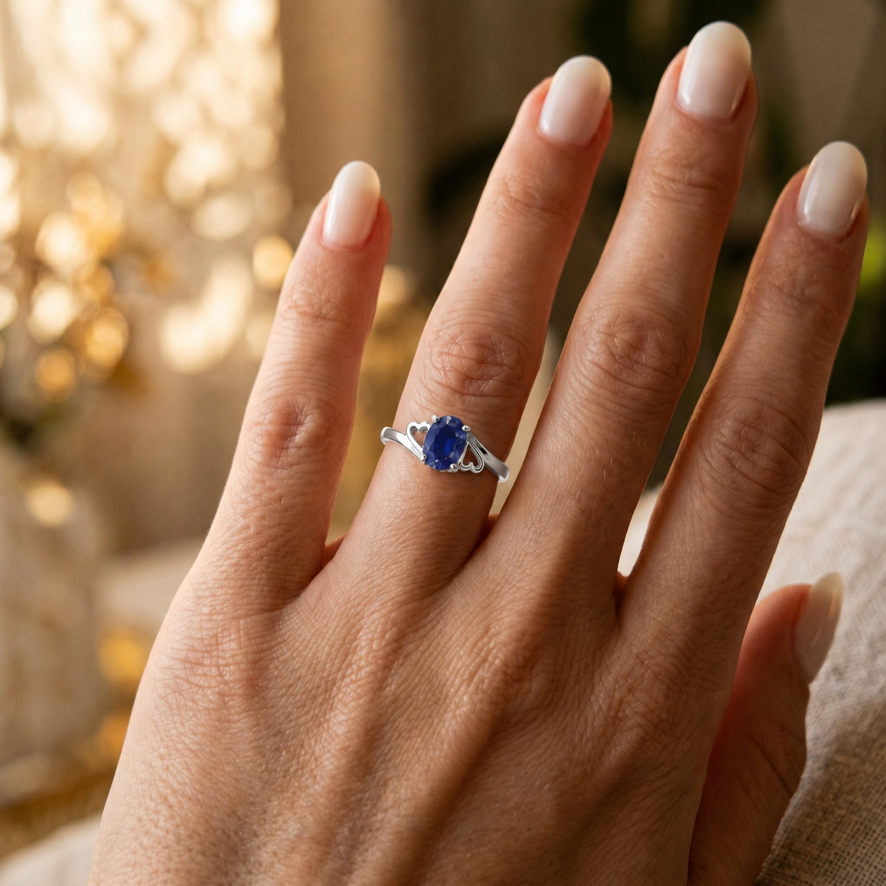 White Gold Classic Ring Opal 10K — Altea