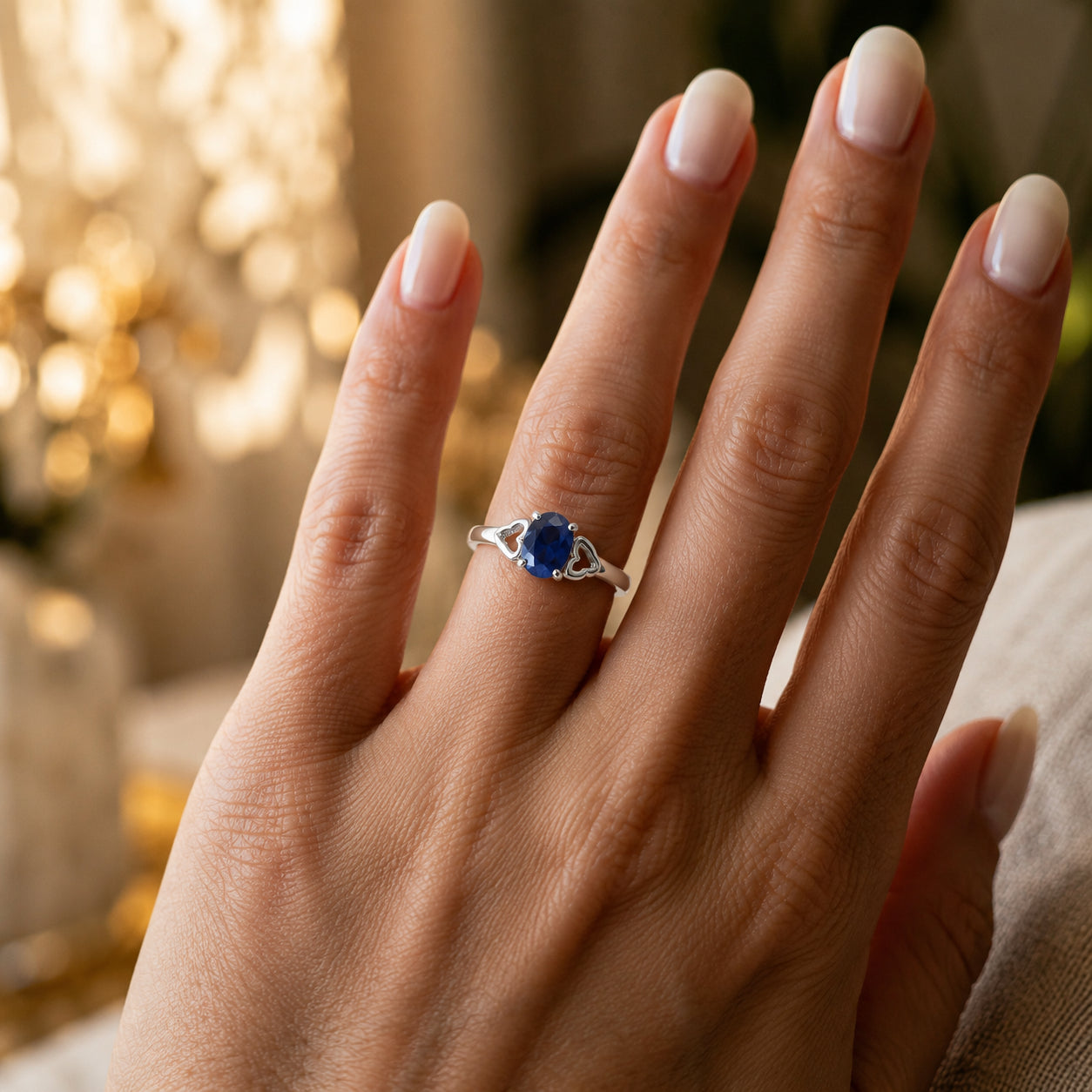 White Gold Classic Ring Opal 10K — Altea
