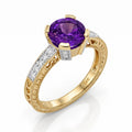 Yellow Gold Diamond & Amethyst — Zelmira
