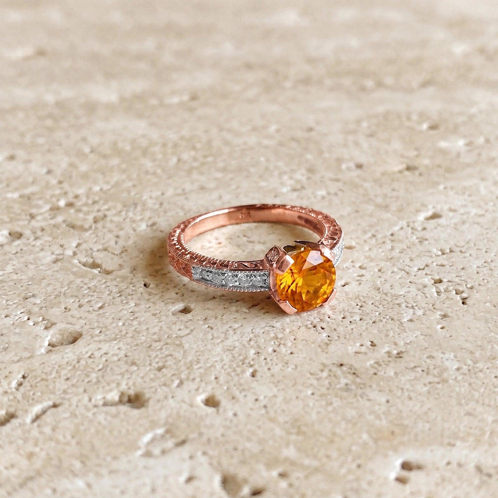 Rose Gold Diamond & Citrine — Zelmira