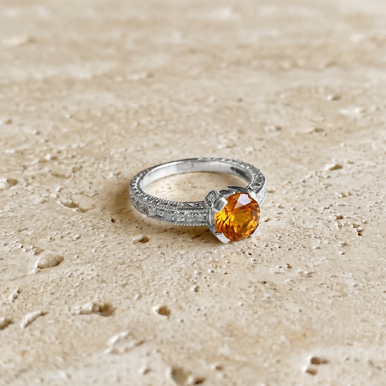 White Gold Diamond & Citrine — Zelmira