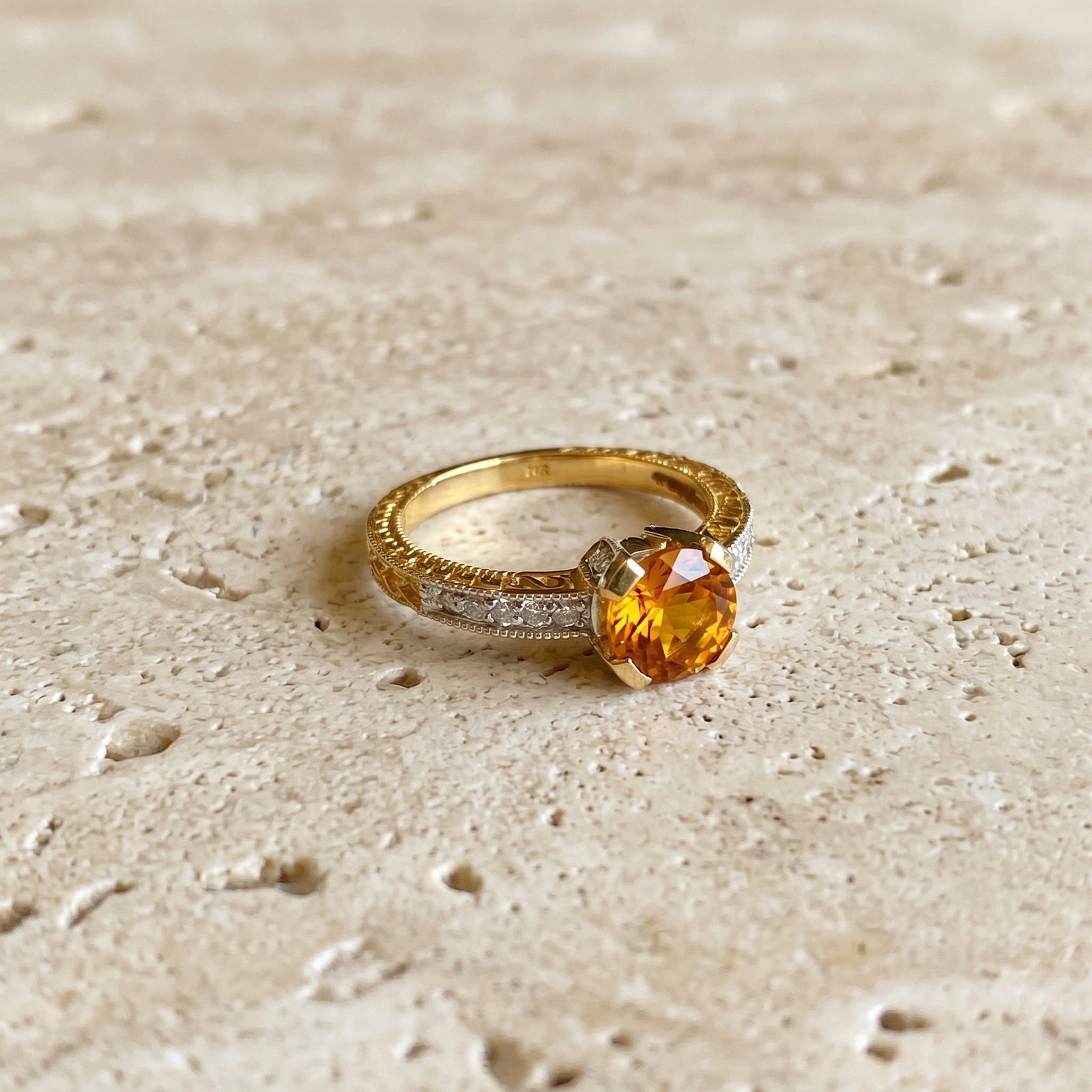 Yellow Gold Diamond & Citrine — Zelmira