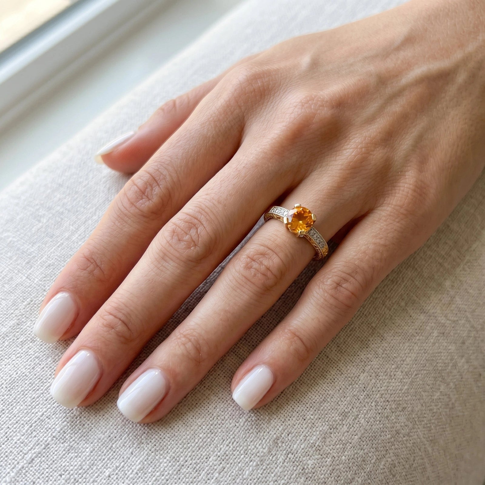 Yellow Gold Diamond & Citrine — Zelmira