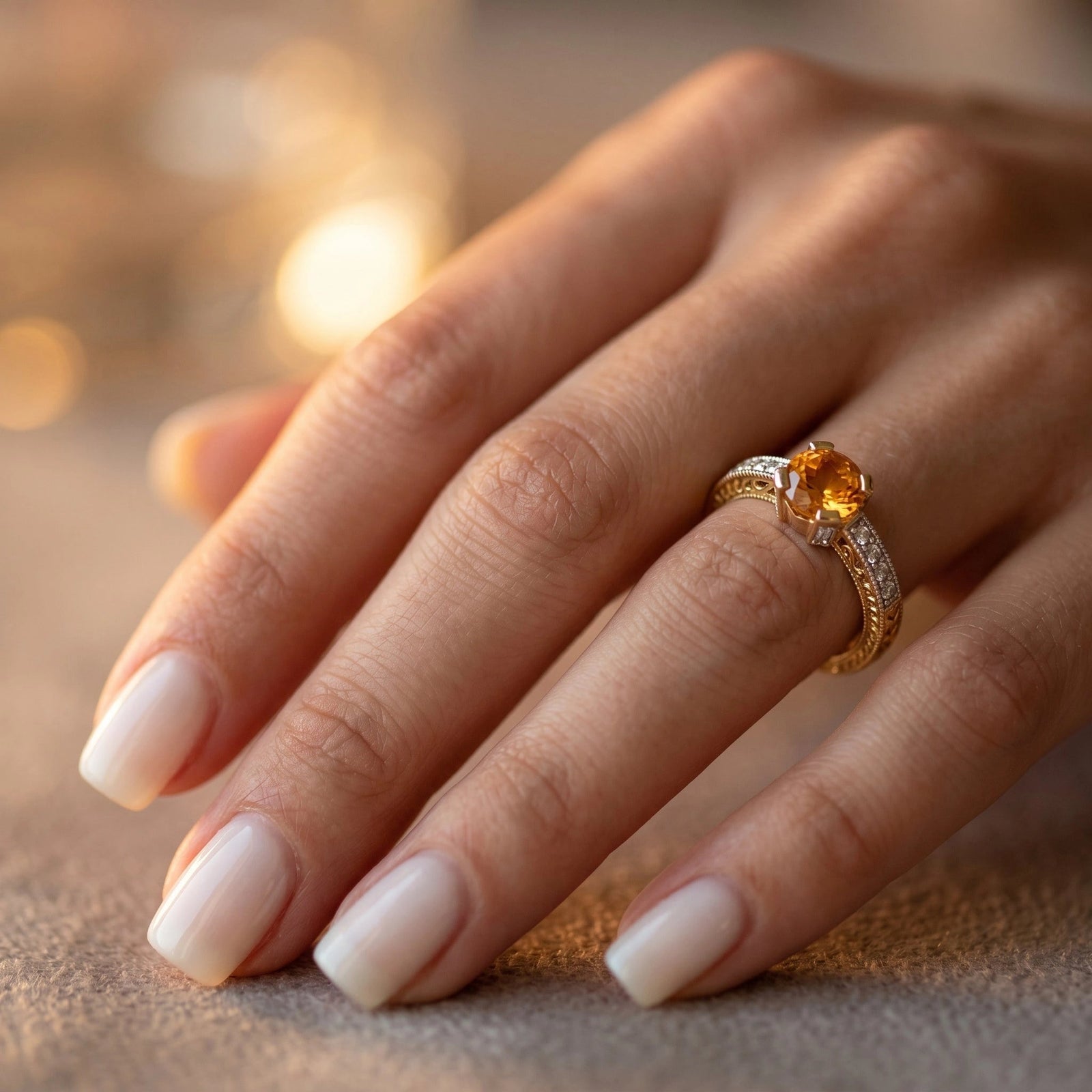 Yellow Gold Diamond & Citrine — Zelmira