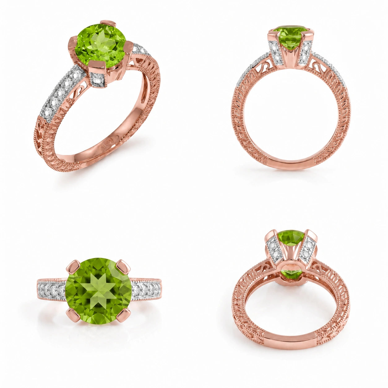 Rose Gold Diamond & Peridot — Zelmira