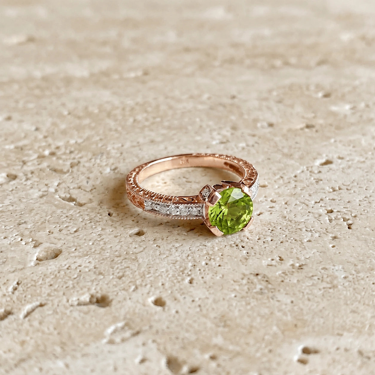 Rose Gold Diamond & Peridot — Zelmira