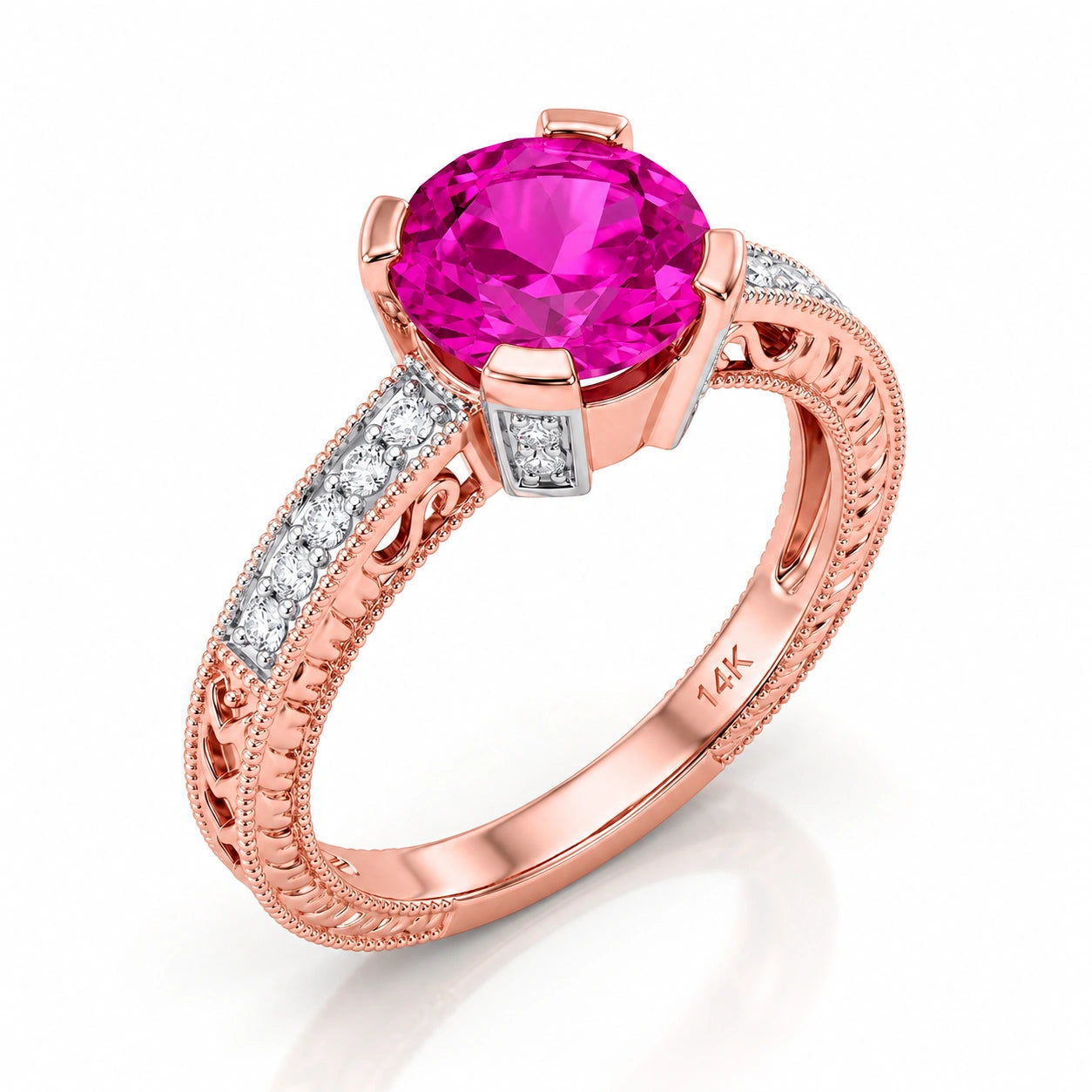 Rose Gold Diamond & Pink Topaz — Zelmira