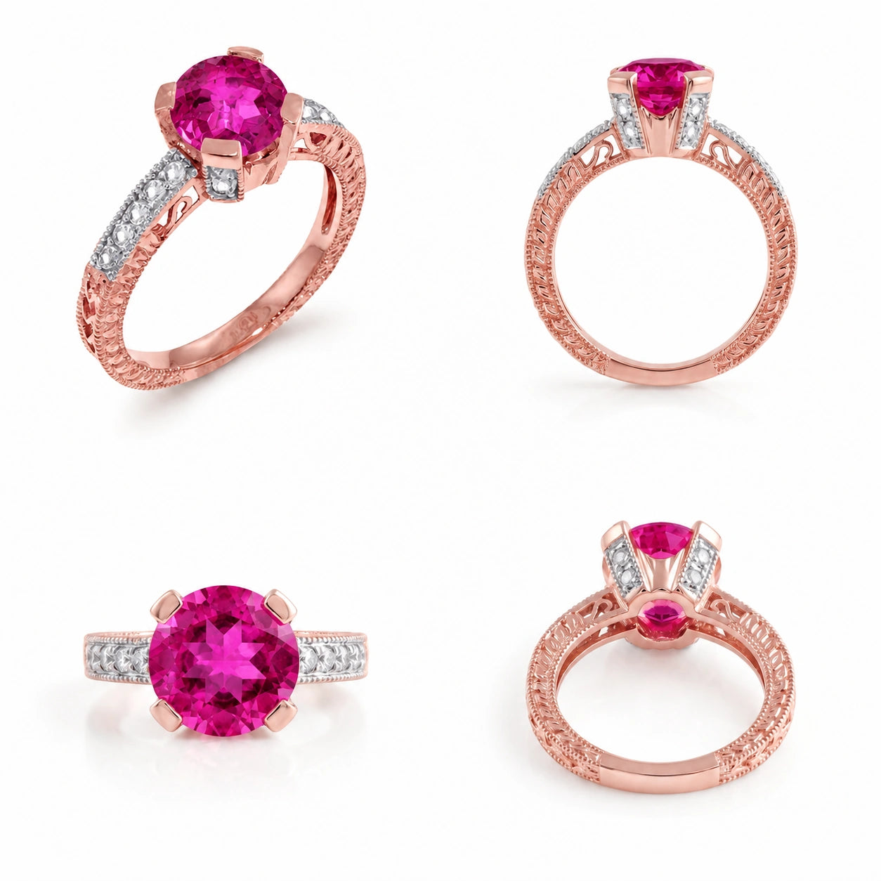 Rose Gold Diamond & Pink Topaz — Zelmira