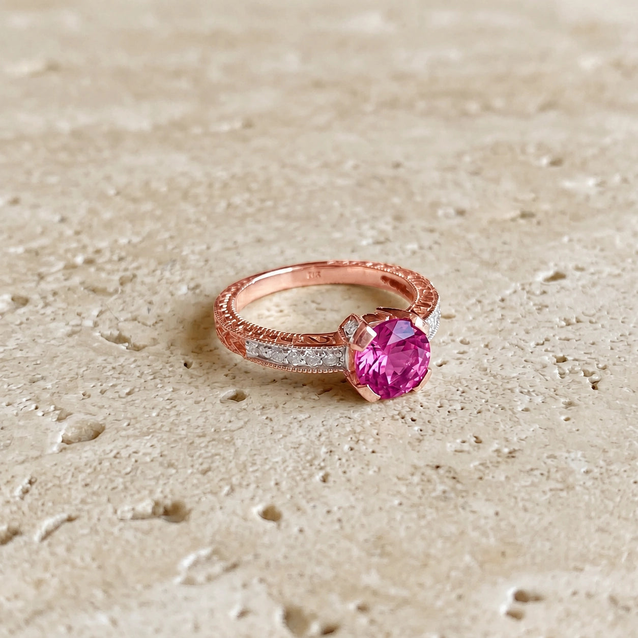 Rose Gold Diamond & Pink Topaz — Zelmira