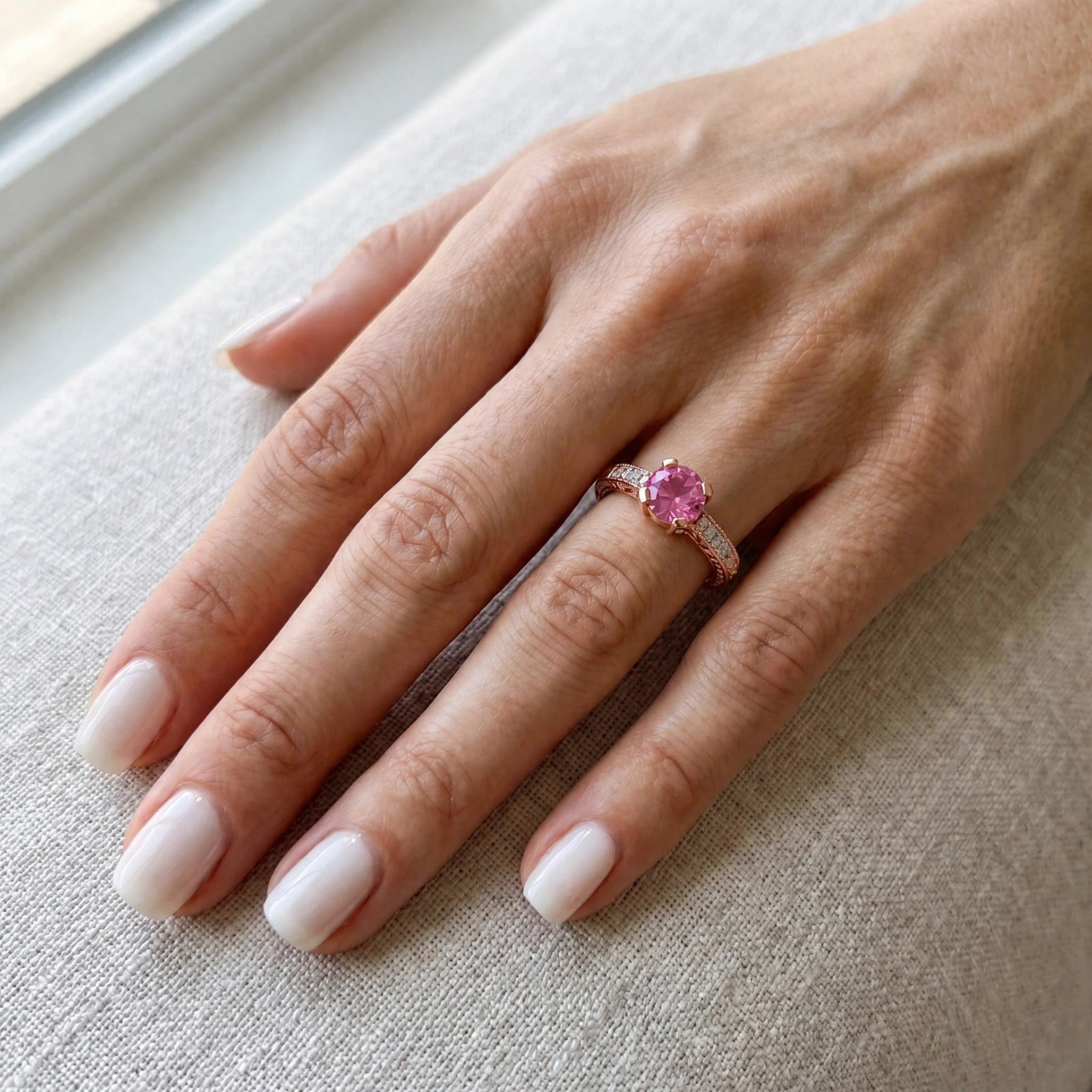 Rose Gold Diamond & Pink Topaz — Zelmira