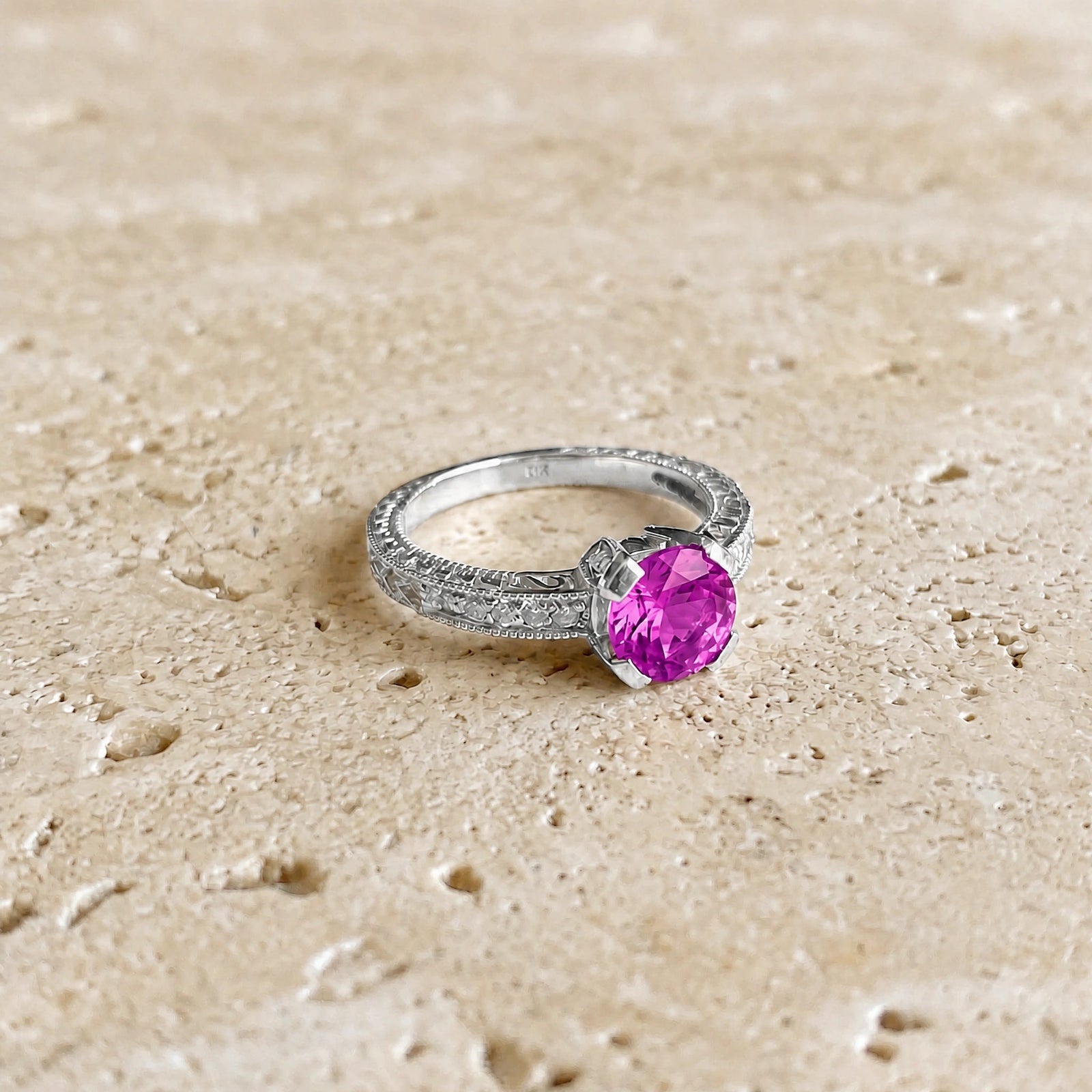 White Gold Diamond & Pink Topaz — Zelmira