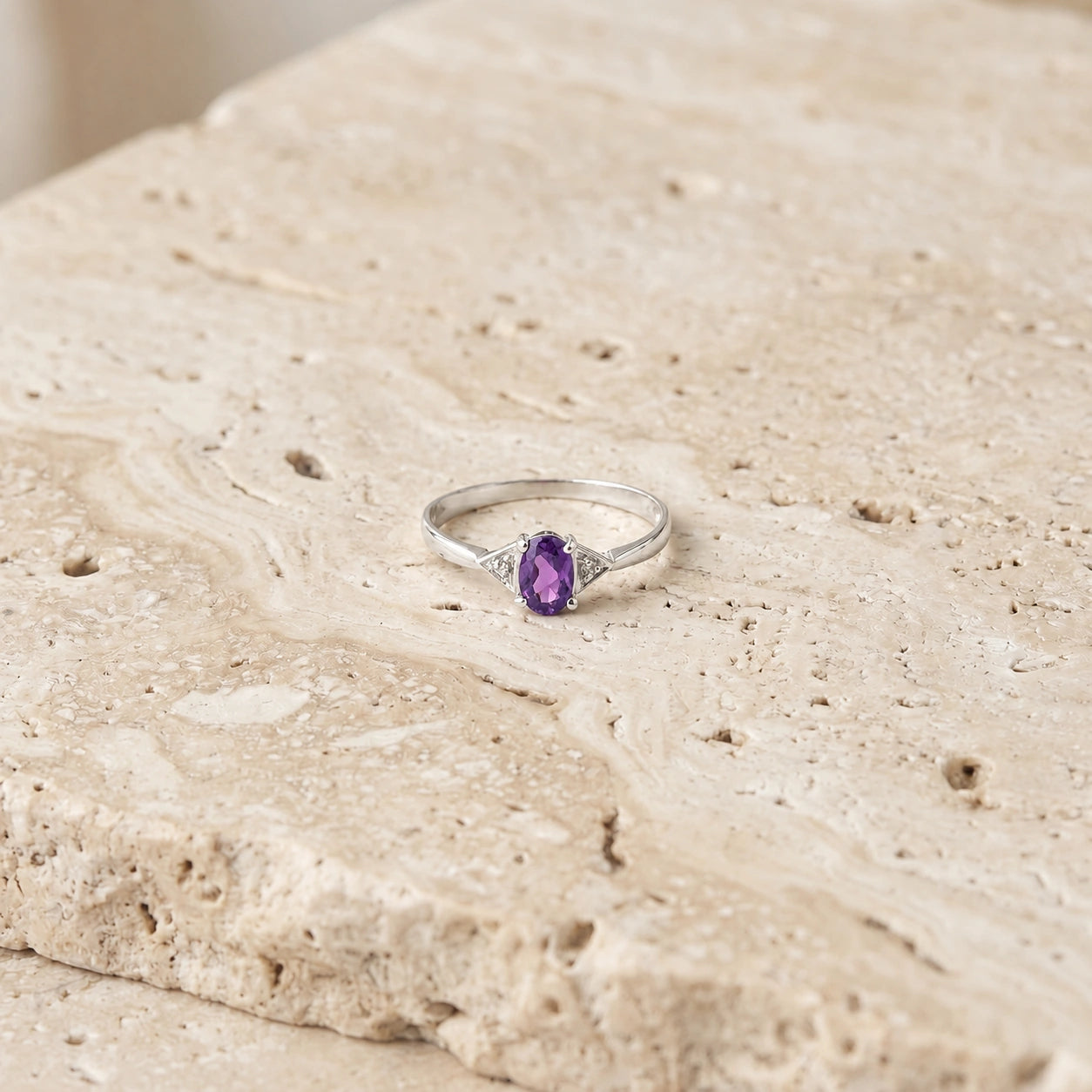 White Gold Diamond & Amethyst — Zoe