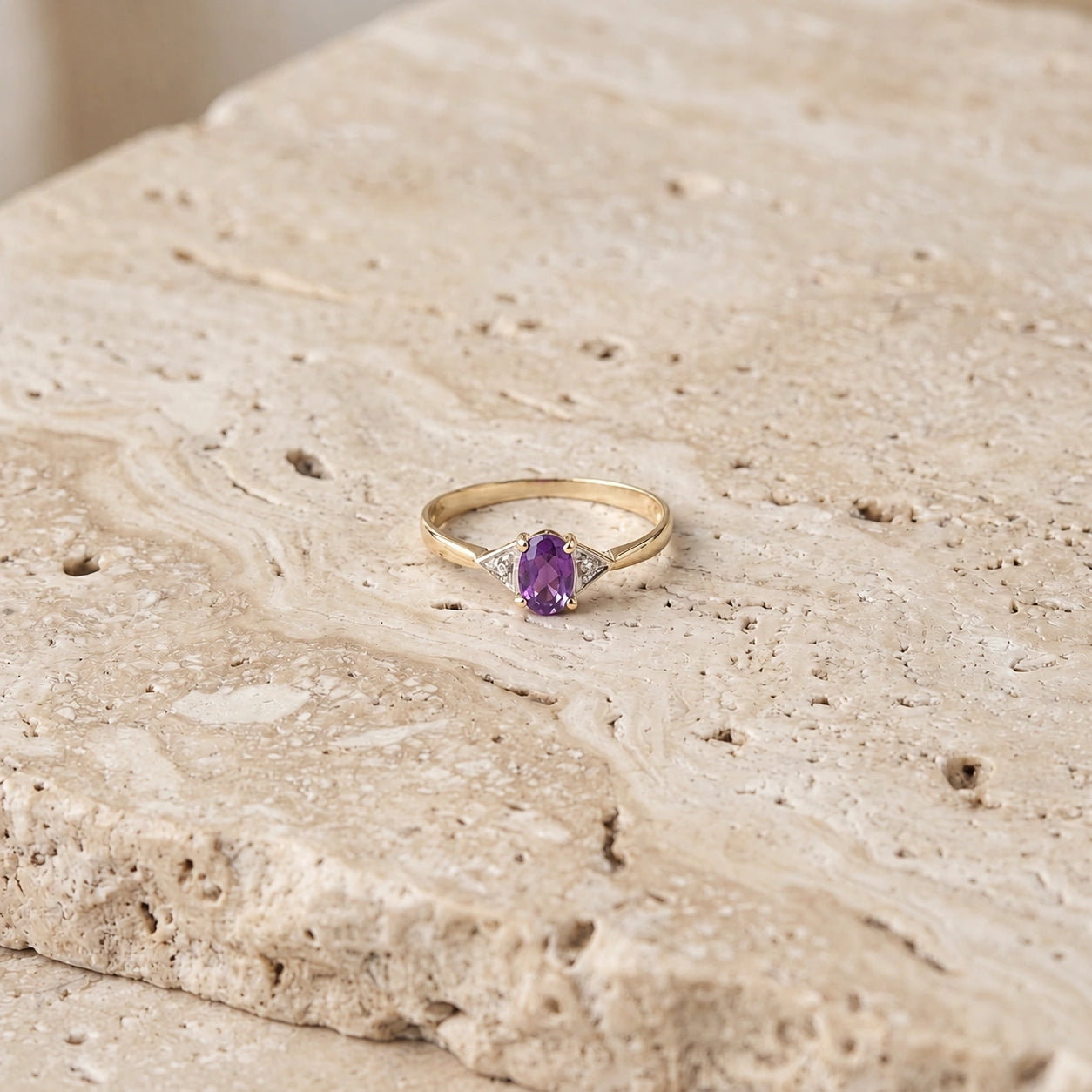 Yellow Gold Diamond & Amethyst — Zoe