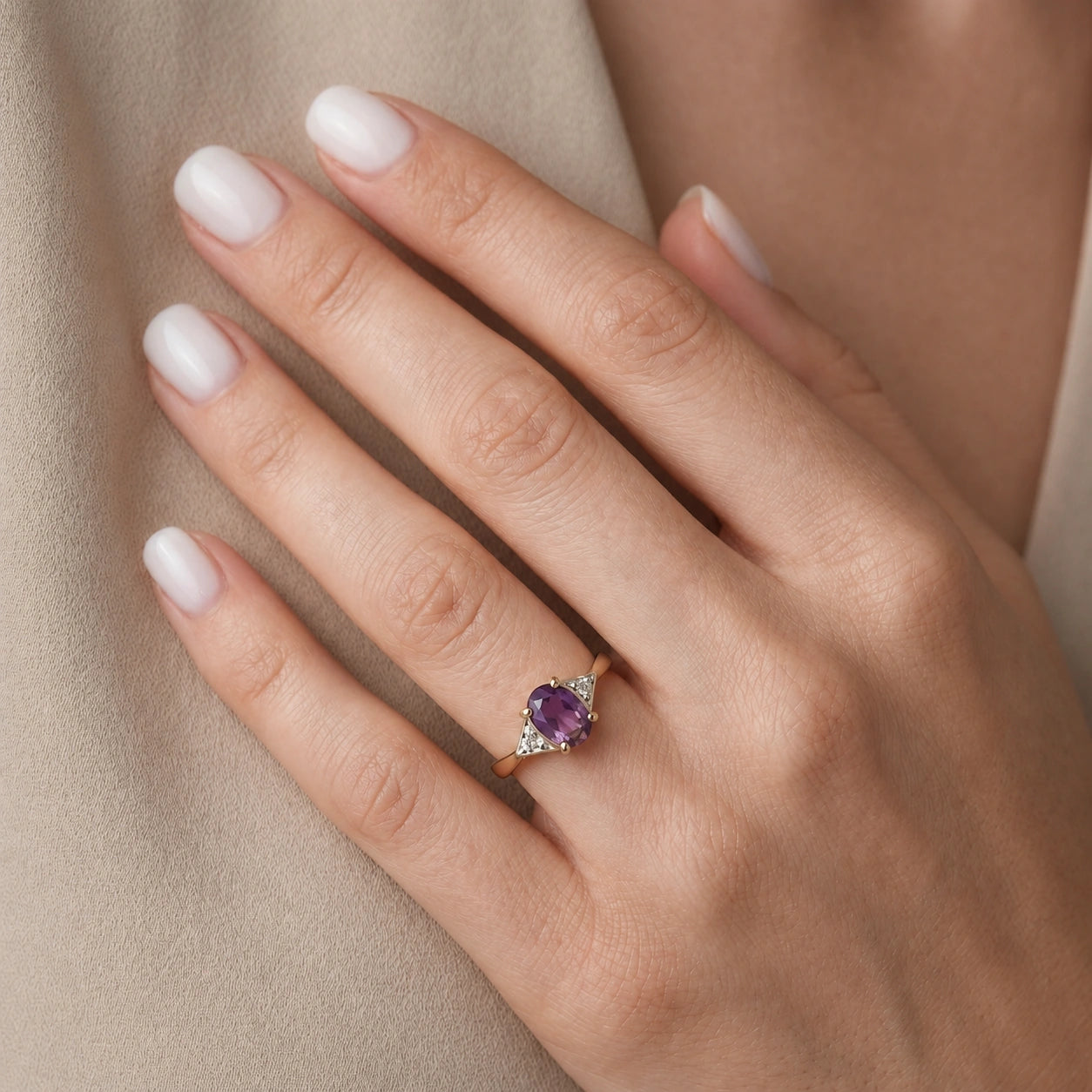 Yellow Gold Diamond & Amethyst — Zoe