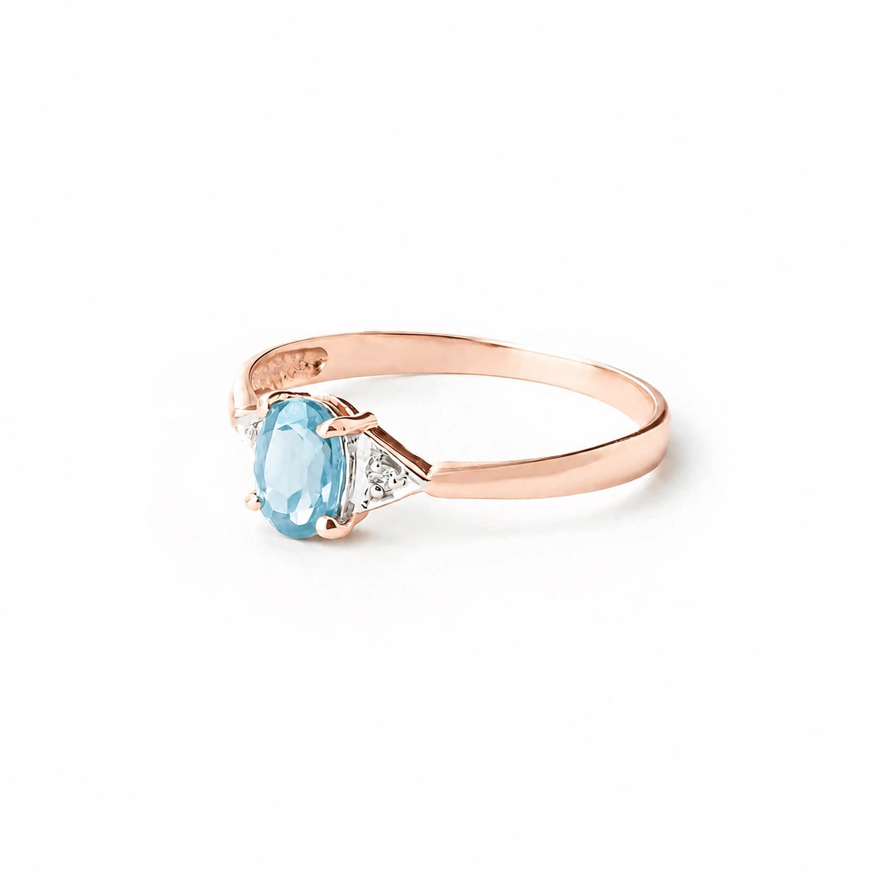 Rose Gold Diamond & Aquamarine — Zoe