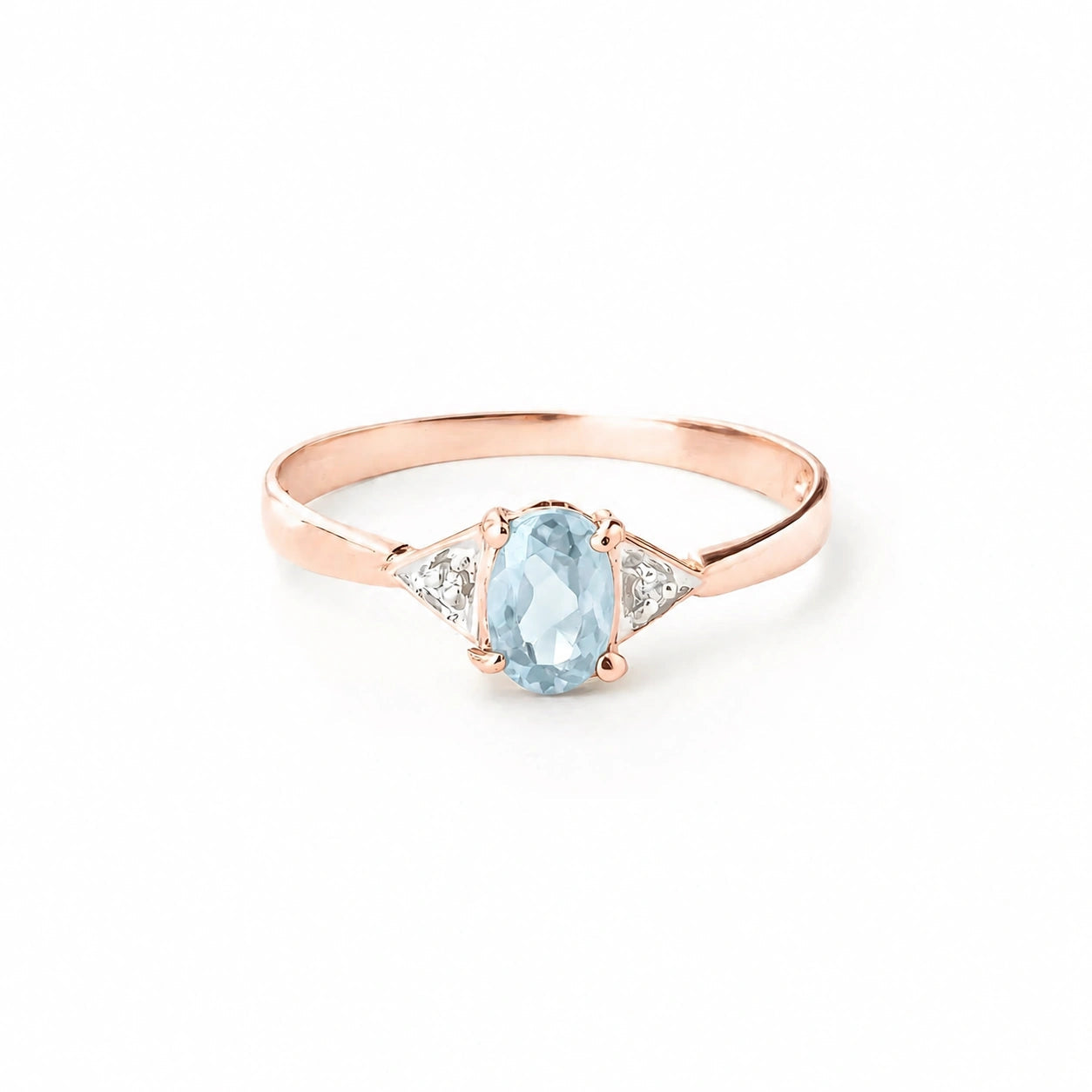 Rose Gold Diamond & Aquamarine — Zoe