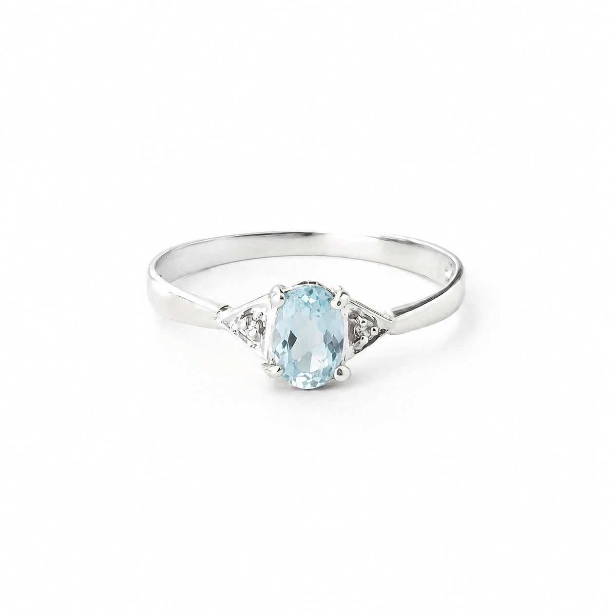 White Gold Diamond & Aquamarine — Zoe