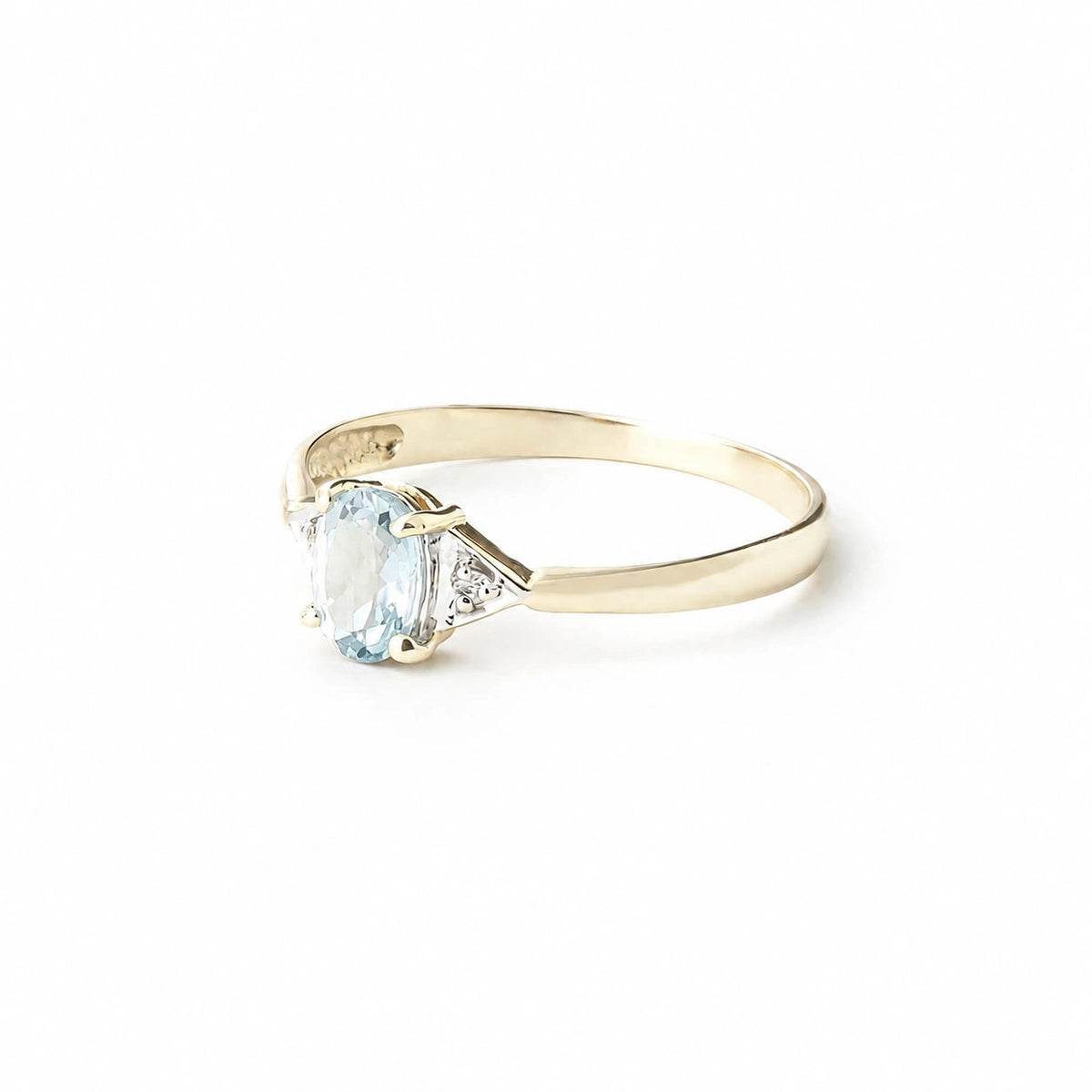 Yellow Gold Diamond & Aquamarine — Zoe