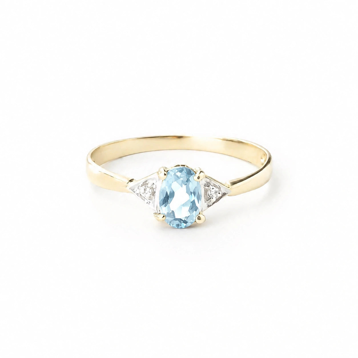 Yellow Gold Diamond & Aquamarine — Zoe