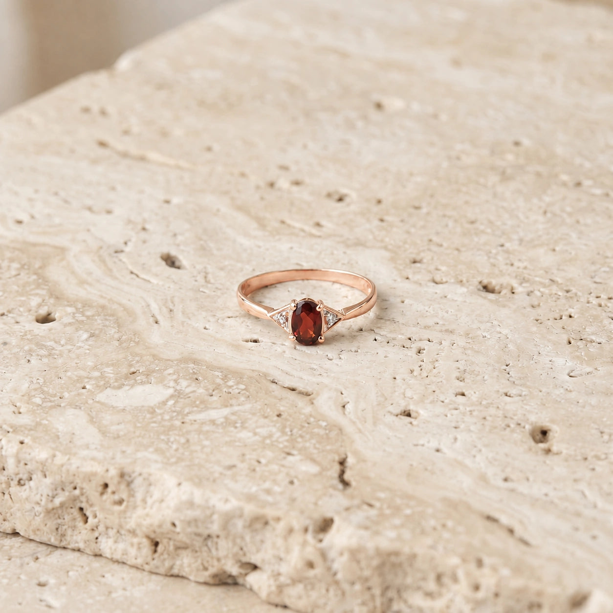 Rose Gold Diamond & Garnet — Zoe