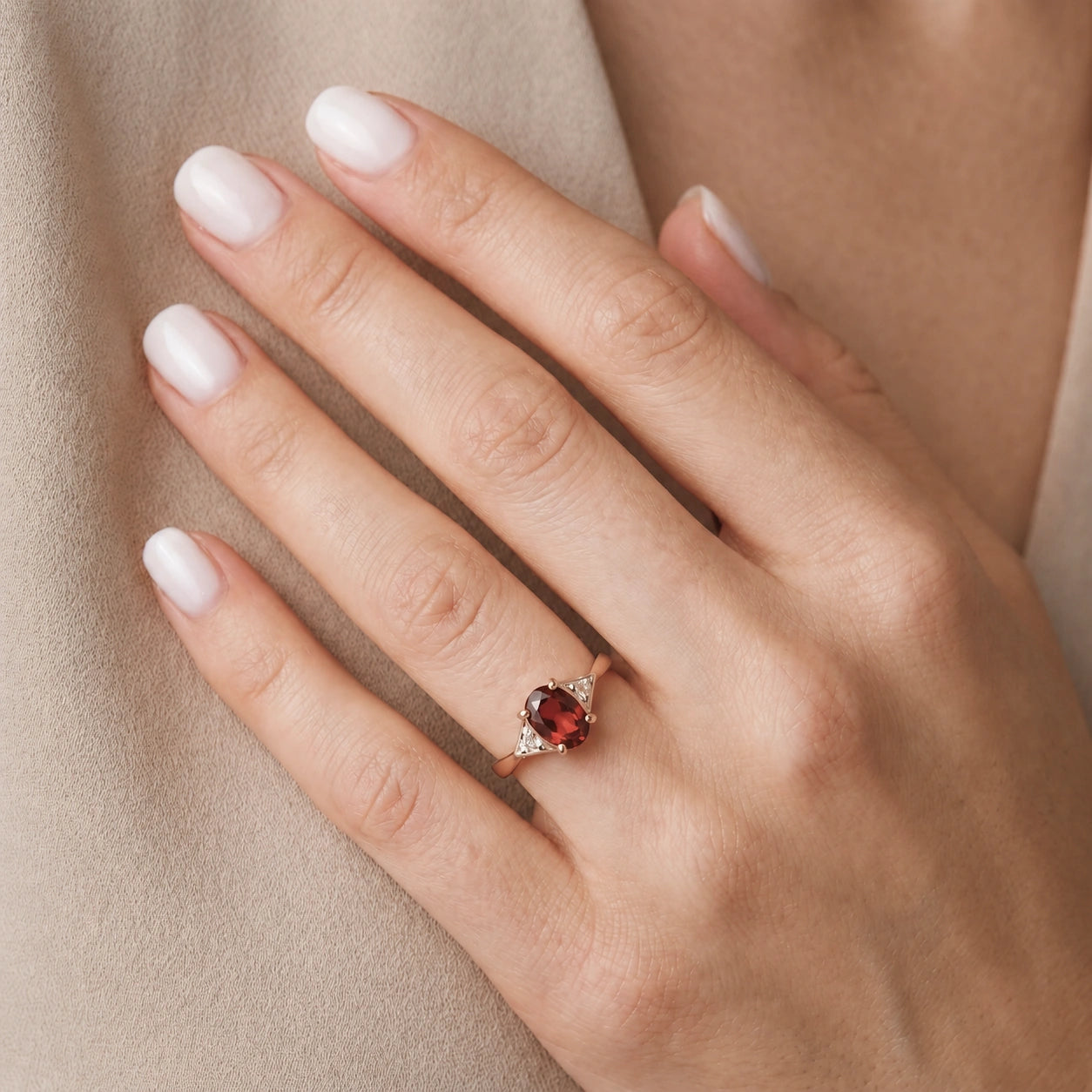 Rose Gold Diamond & Garnet — Zoe
