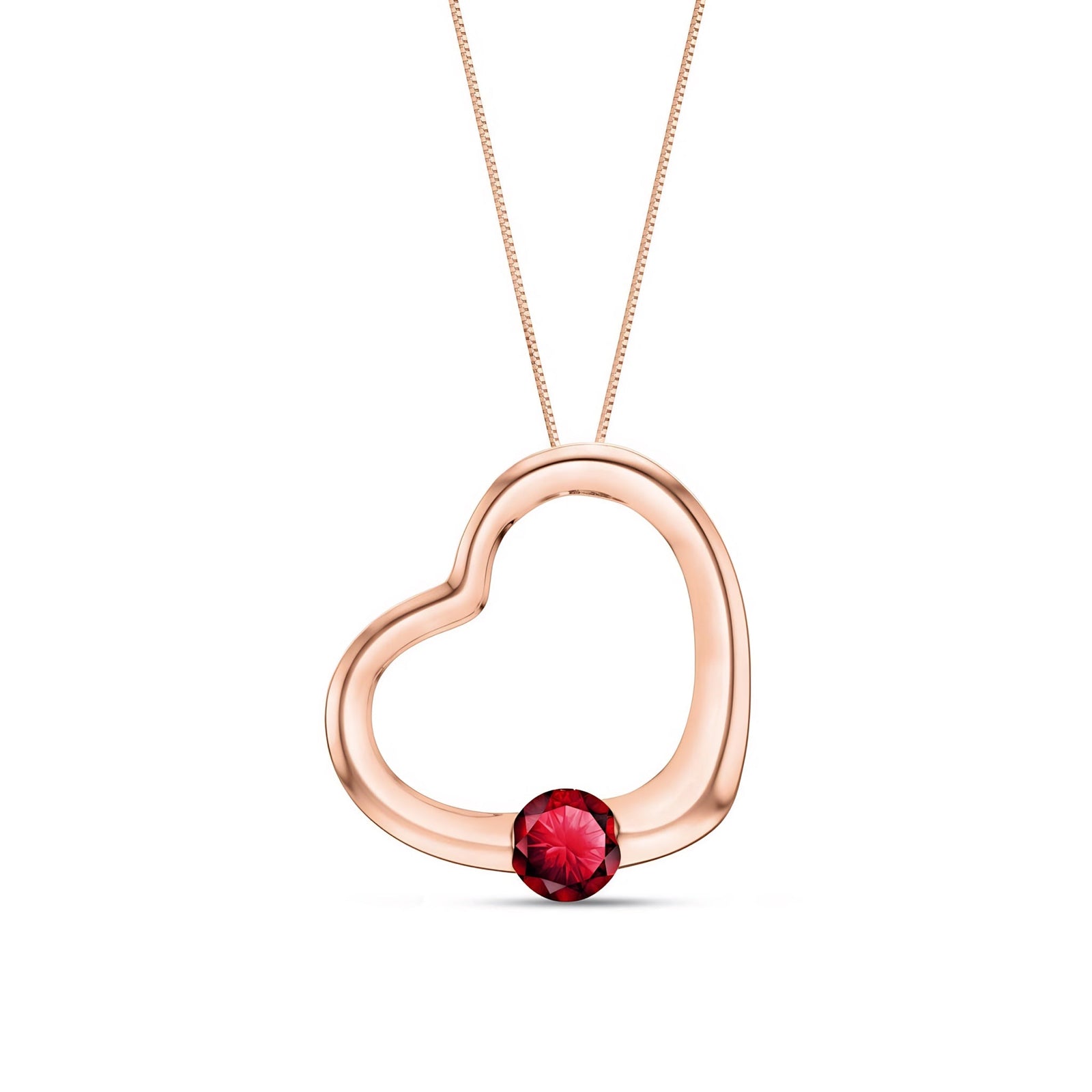 Rose Gold Open Heart Pendant Necklace Tanzanite 10K — Smeralda