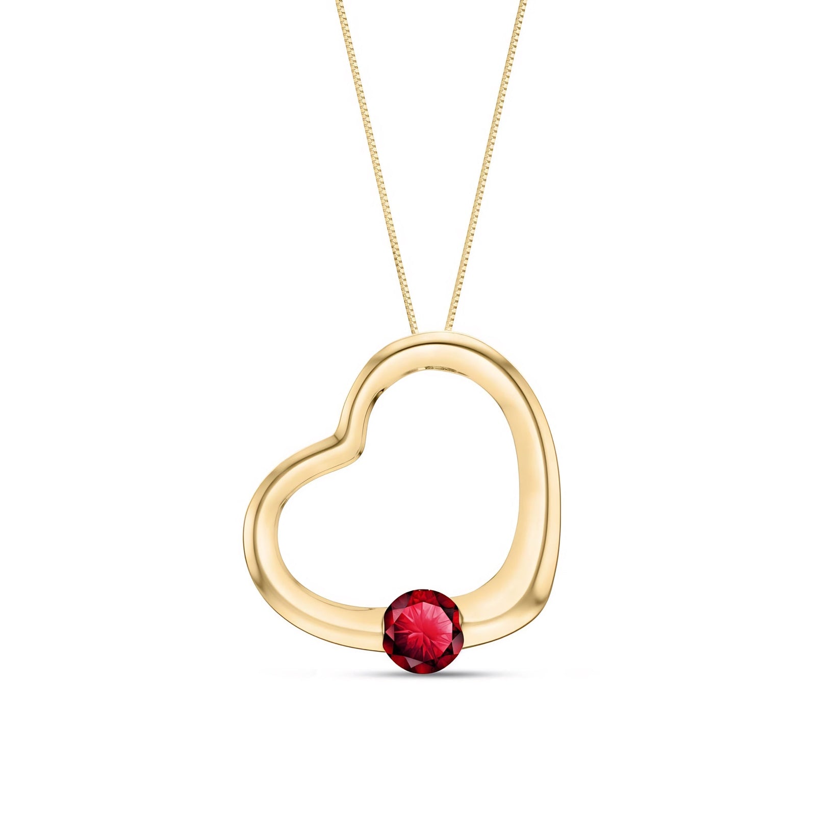 Yellow Gold Open Heart Pendant Necklace Tanzanite 10K — Smeralda