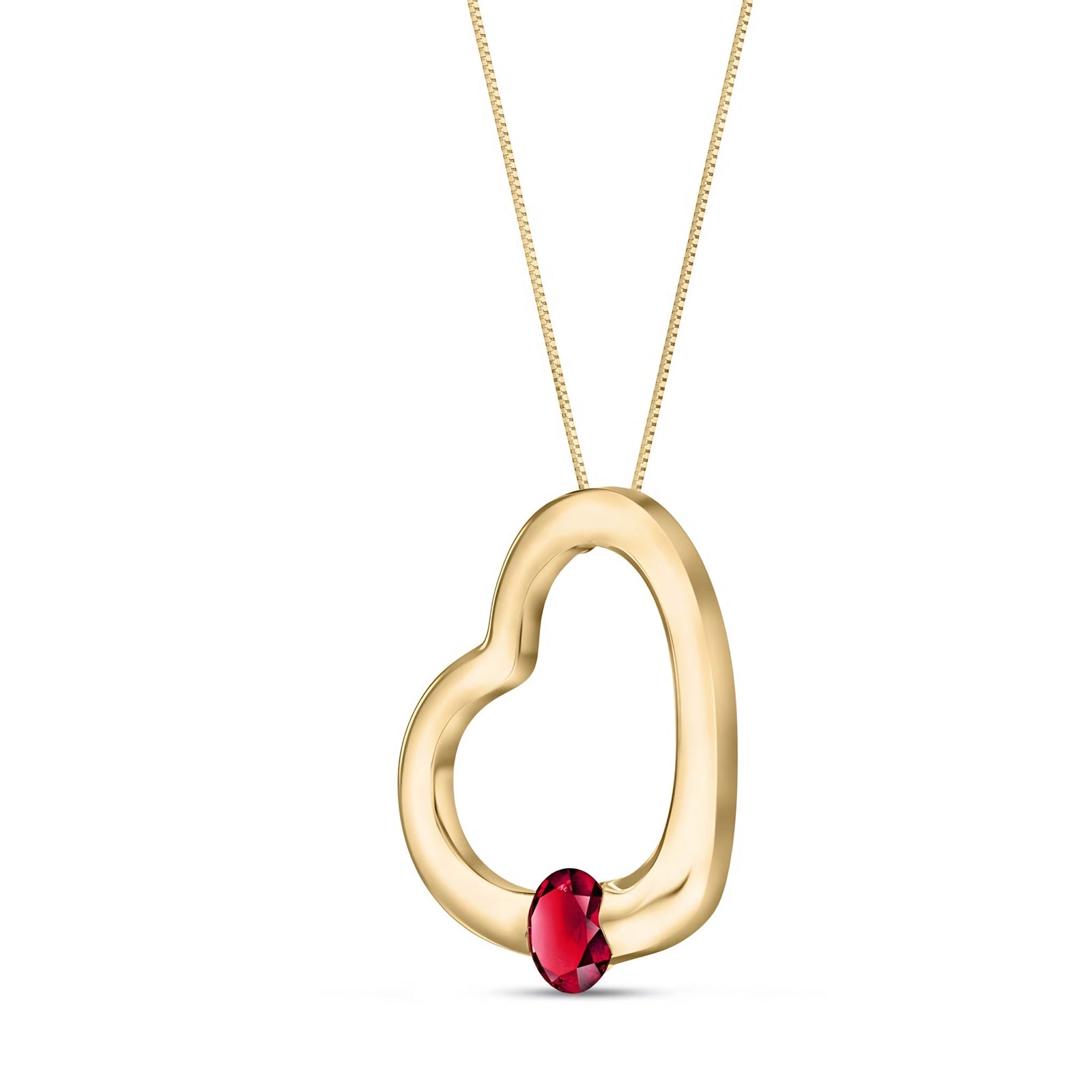 Yellow Gold Open Heart Pendant Necklace Tanzanite 10K — Smeralda