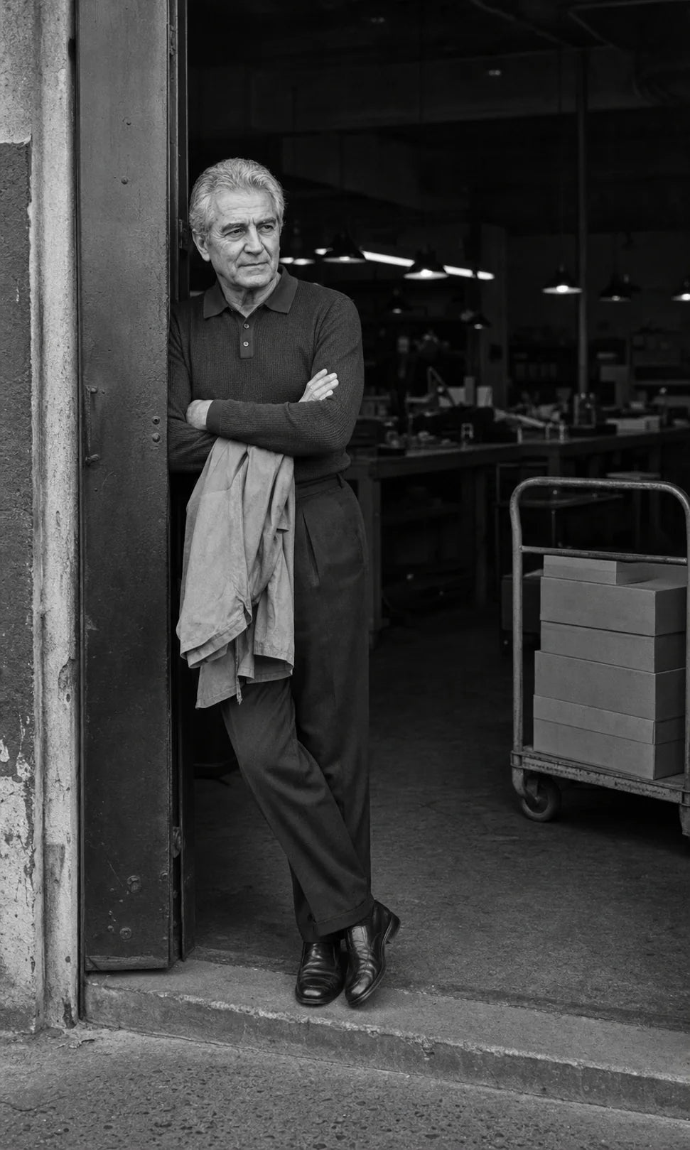 Pierre Veroni at the entrance to the family jewelry workshop