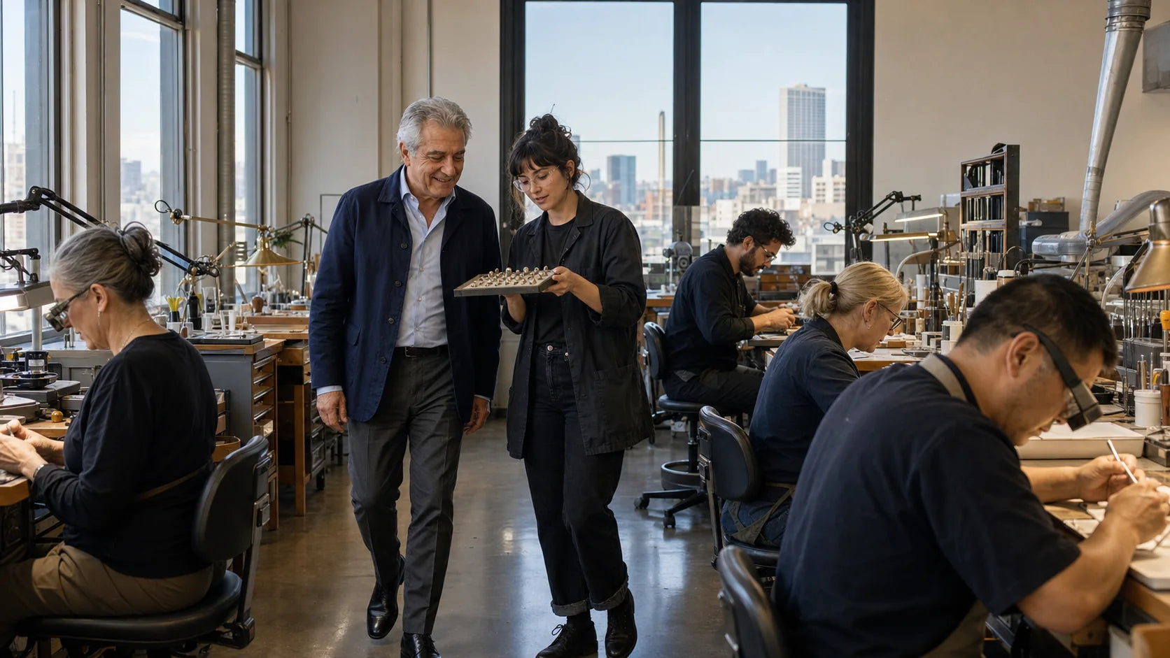 Pierre Veroni and the family-run Los Angeles jewelry workshop